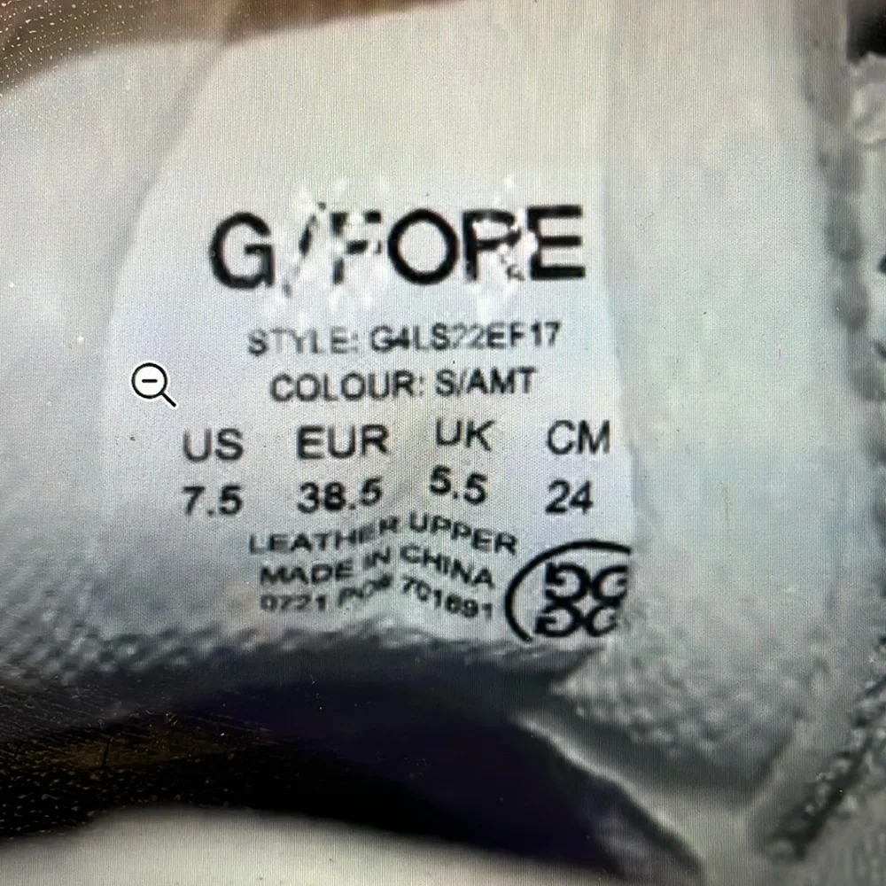 G/Fore Grosgrain Brogue Gallivanter Golf Ivory purple ladies shoes size 7,5 - Picture 4 of 11